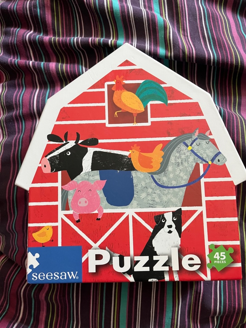 seesaw Red Barn Farm 45-Piece Kids Jigsaw Puzzle